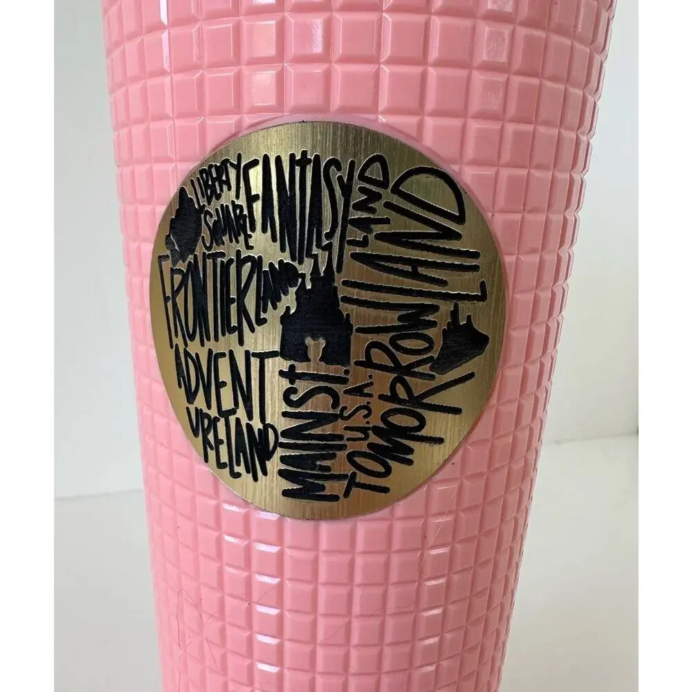 Pink Disneyland Travel Cup, Gridded Texture, XL